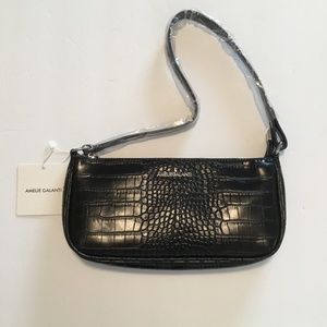 Amelie Galanti  Black Synthetic Leather Purse NWT